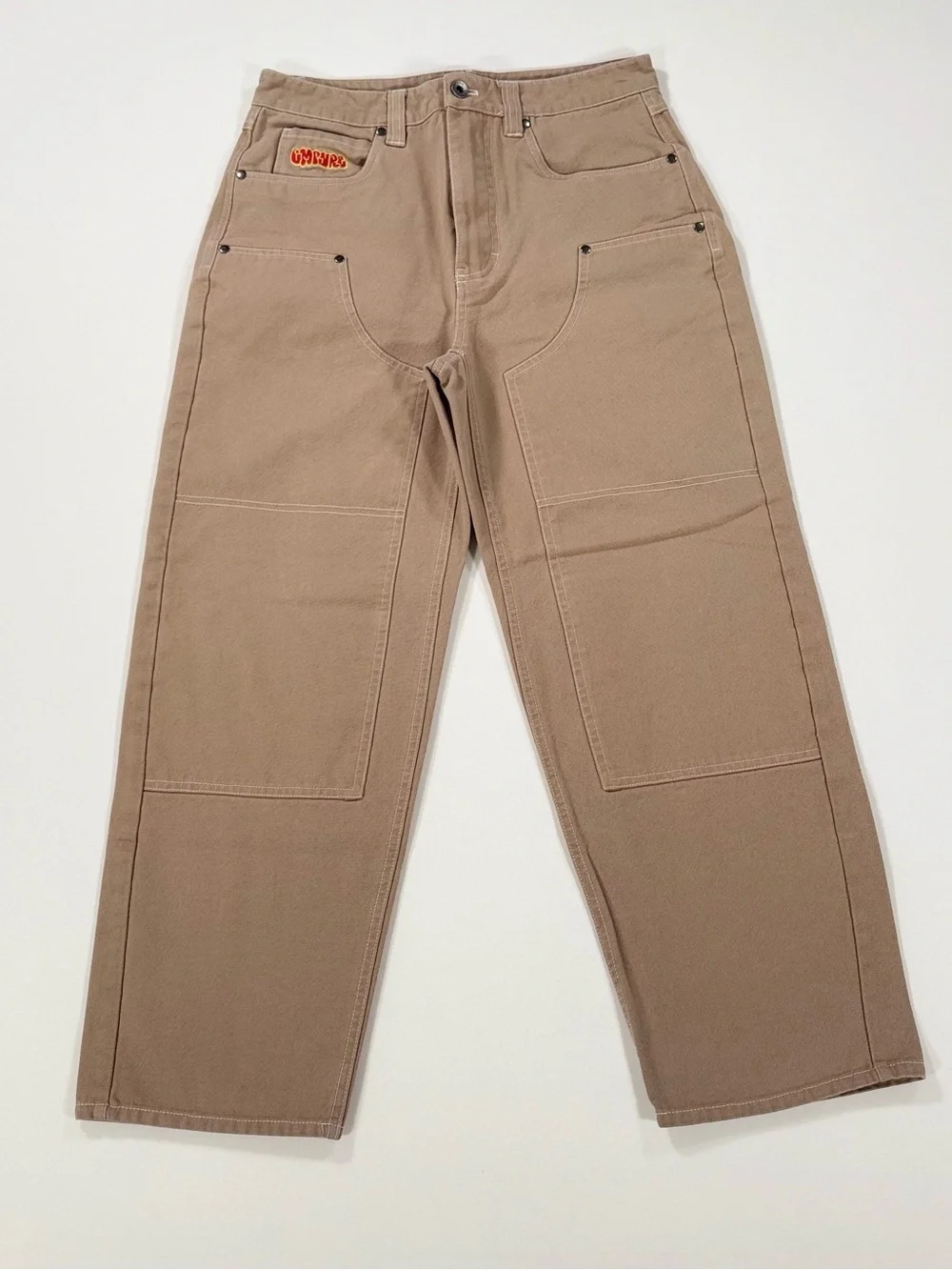 Empyre Khaki Double Knee Skateboarding Pants Size 30x26 Tan Baggy Work Carpenter